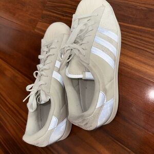 Adidas Cream and White Casual Sneakers